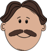 Cartoon Man With Mustache Clip Art